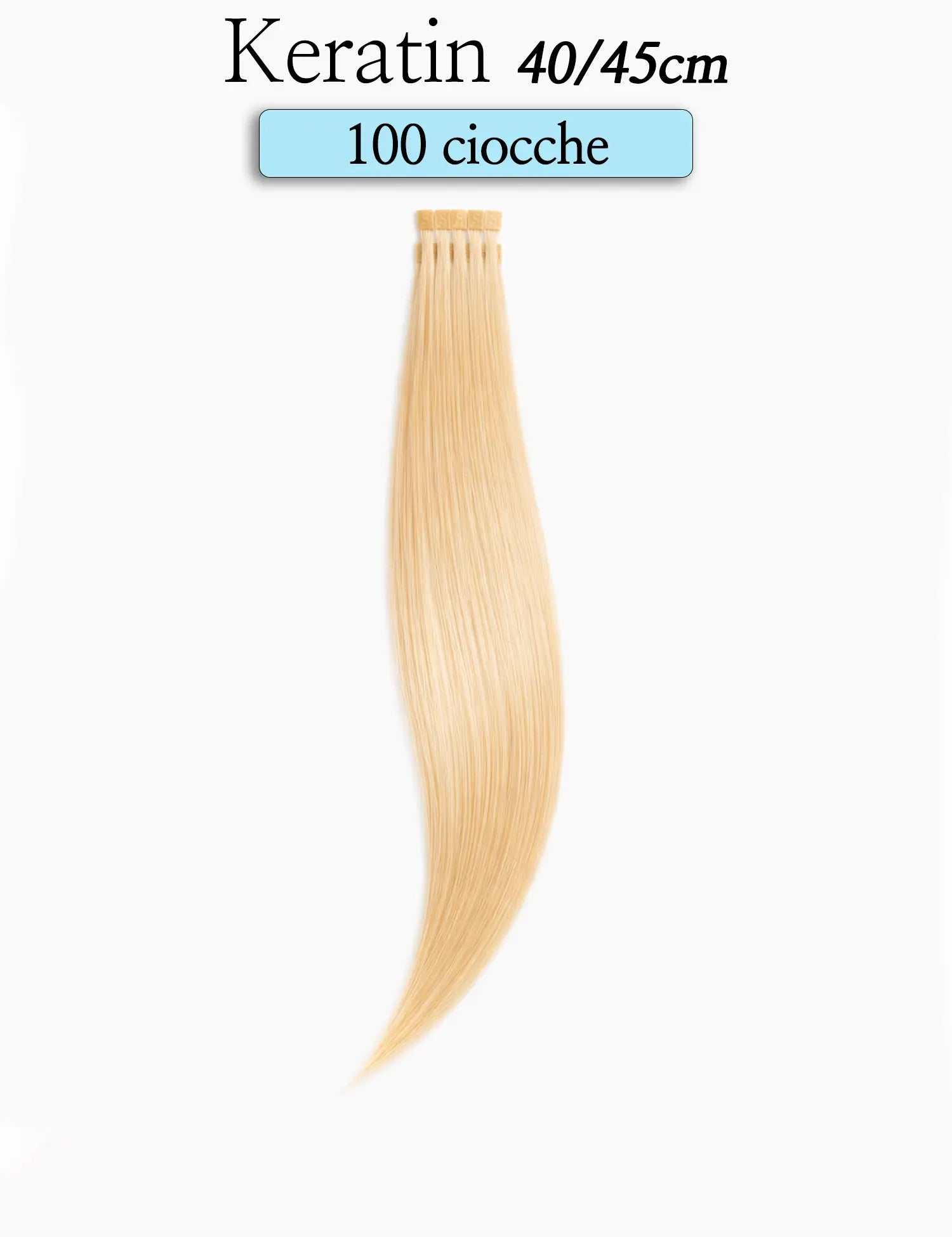 Box Hair Extension Cheratina 100 Ciocche Capelli Naturali Sohair 40-45cm Sohair Hair Extension