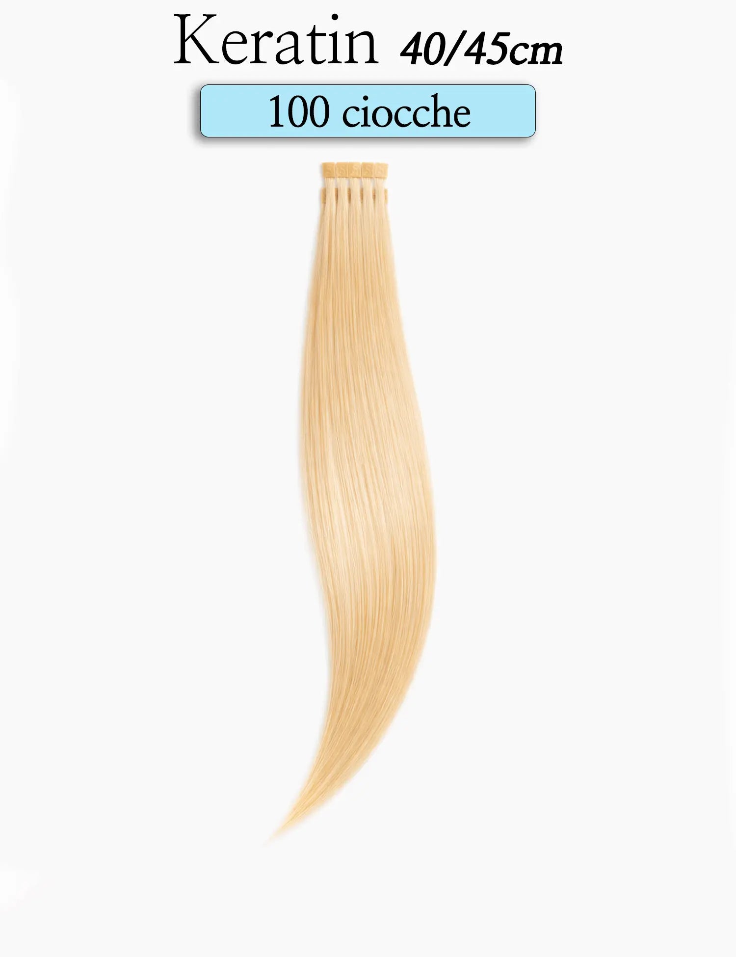 Box Hair Extension Cheratina 100 Ciocche Capelli Naturali Sohair 40-45cm Sohair Hair Extension