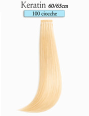 Box Hair Extension Cheratina 100 Ciocche Capelli Naturali Sohair 60-65cm Sohair Hair Extension