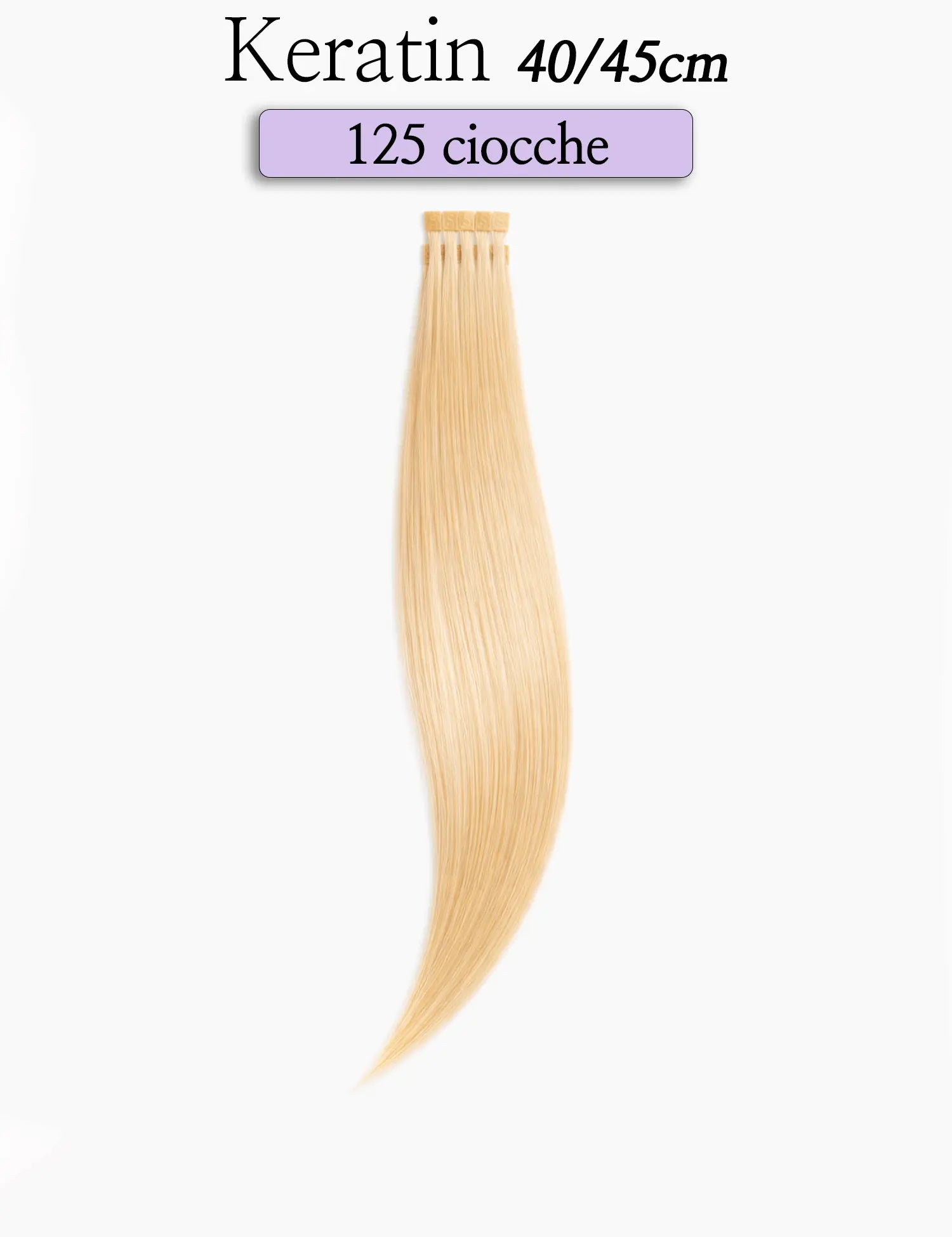 Box Hair Extension Cheratina 125 Ciocche Capelli Naturali Sohair 40-45cm Sohair Hair Extension