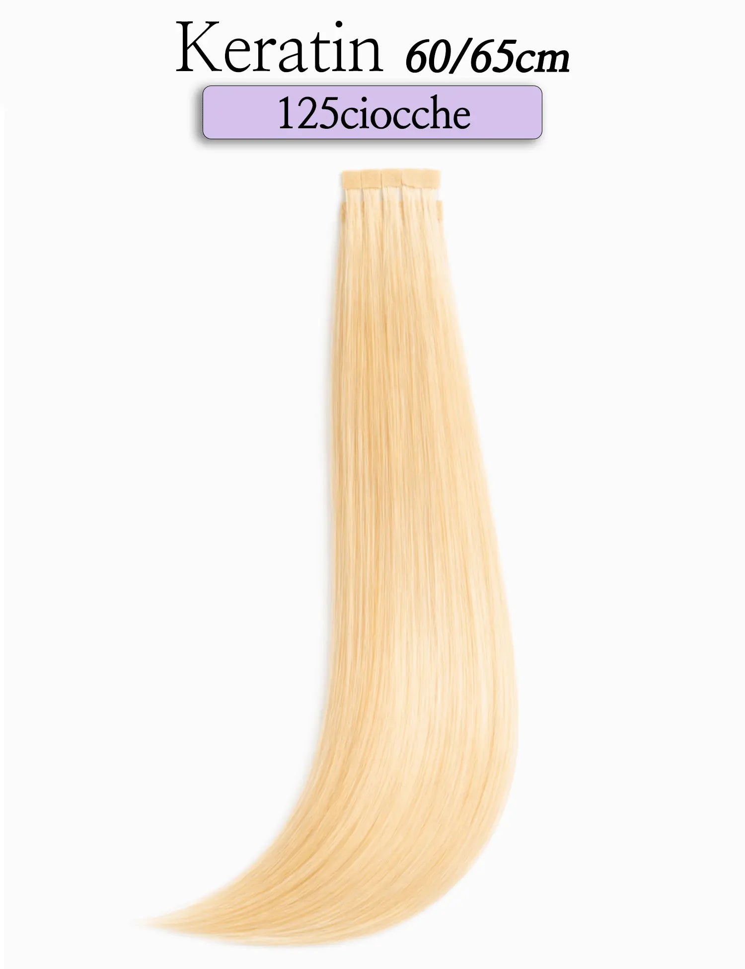 Box Hair Extension Cheratina 125 Ciocche Capelli Naturali Sohair 60-65cm Sohair Hair Extension
