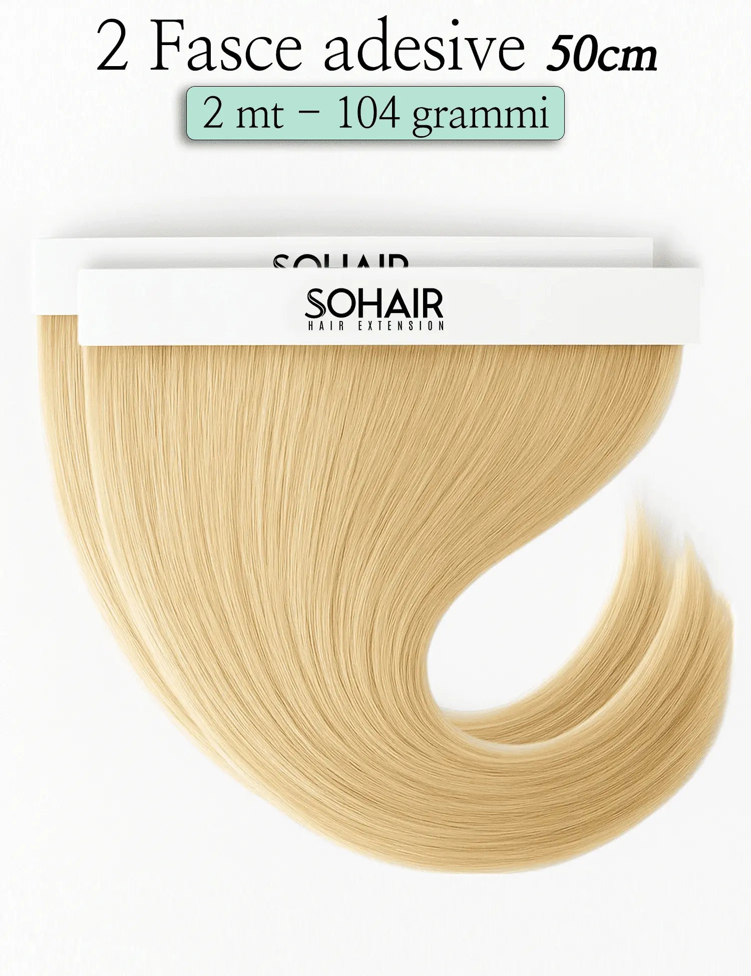 2 Fasce Hair Extension Adesive da 1 metro 104 grammi - 50cm con Kit Omaggio Sohair Hair Extension