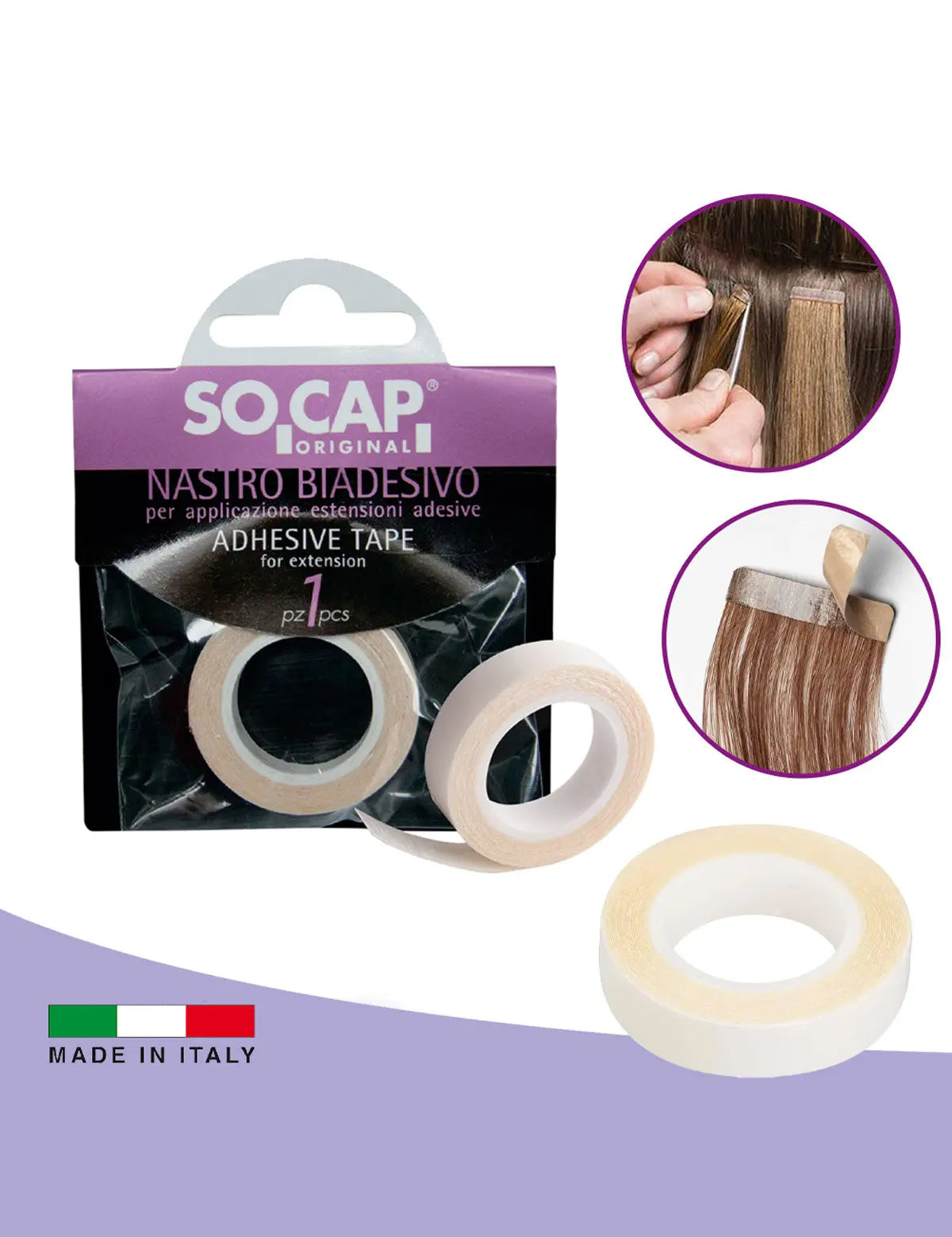 Rotolo Adesivo Di Ricambio Per Hair Extension Adesive Socap - 2 Metri