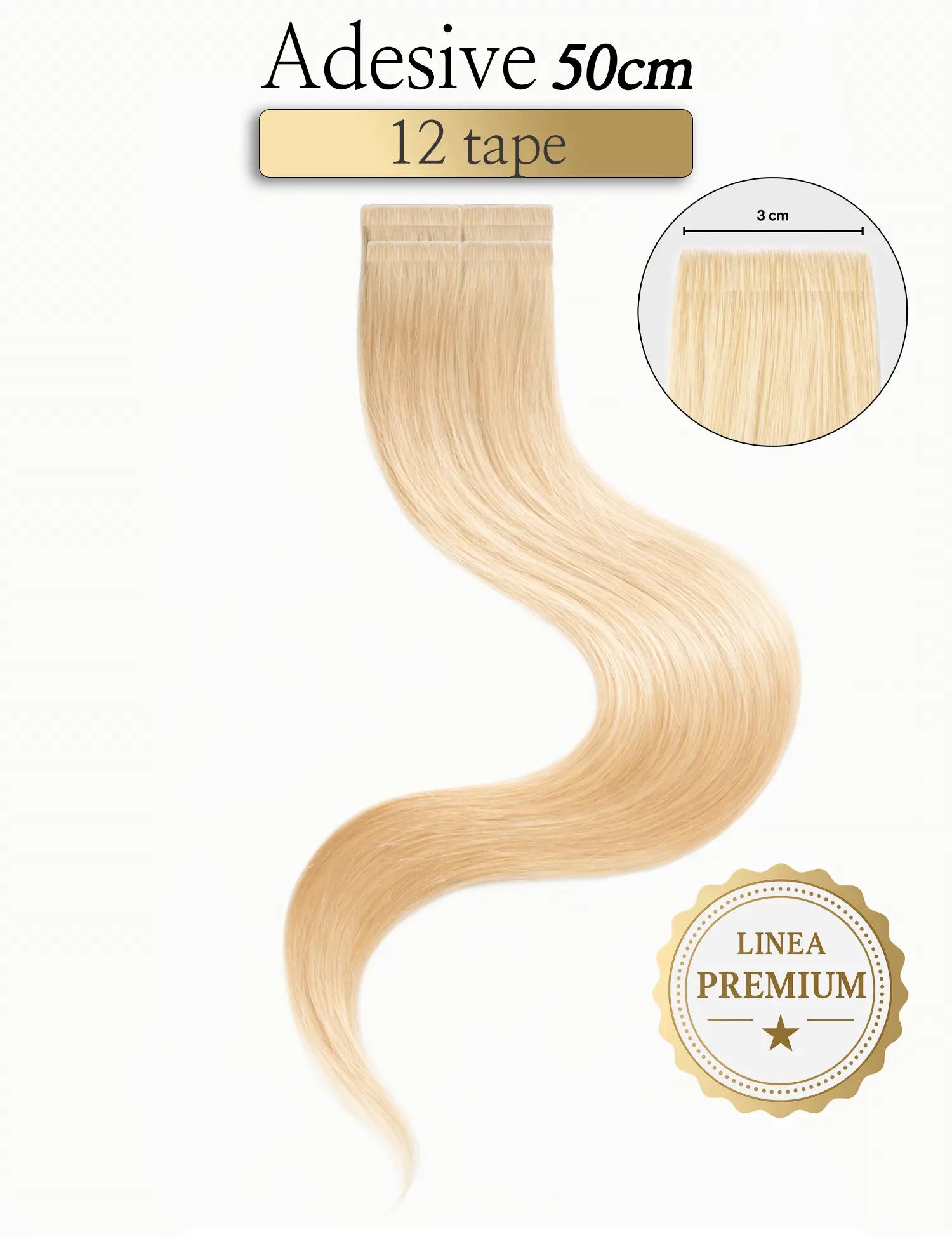 Hair Extension Adesive Premium Invisibili con Micro inserti 50 cm - 6 coppie con Ricambio Adesivi Sohair Hair Extension