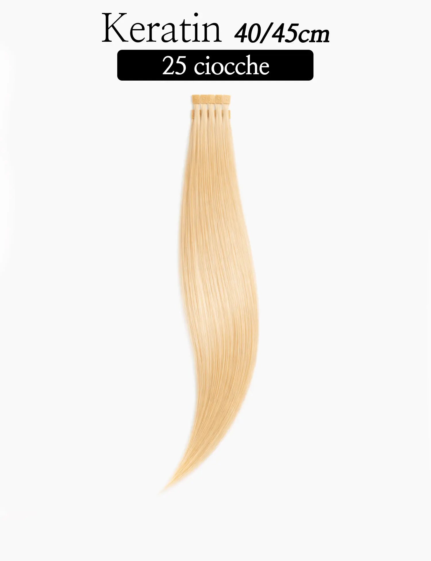 Hair Extension Cheratina Capelli Naturali Sohair Remy's 2002M Lisci 40/45cm - 25 ciocche Sohair Hair Extension