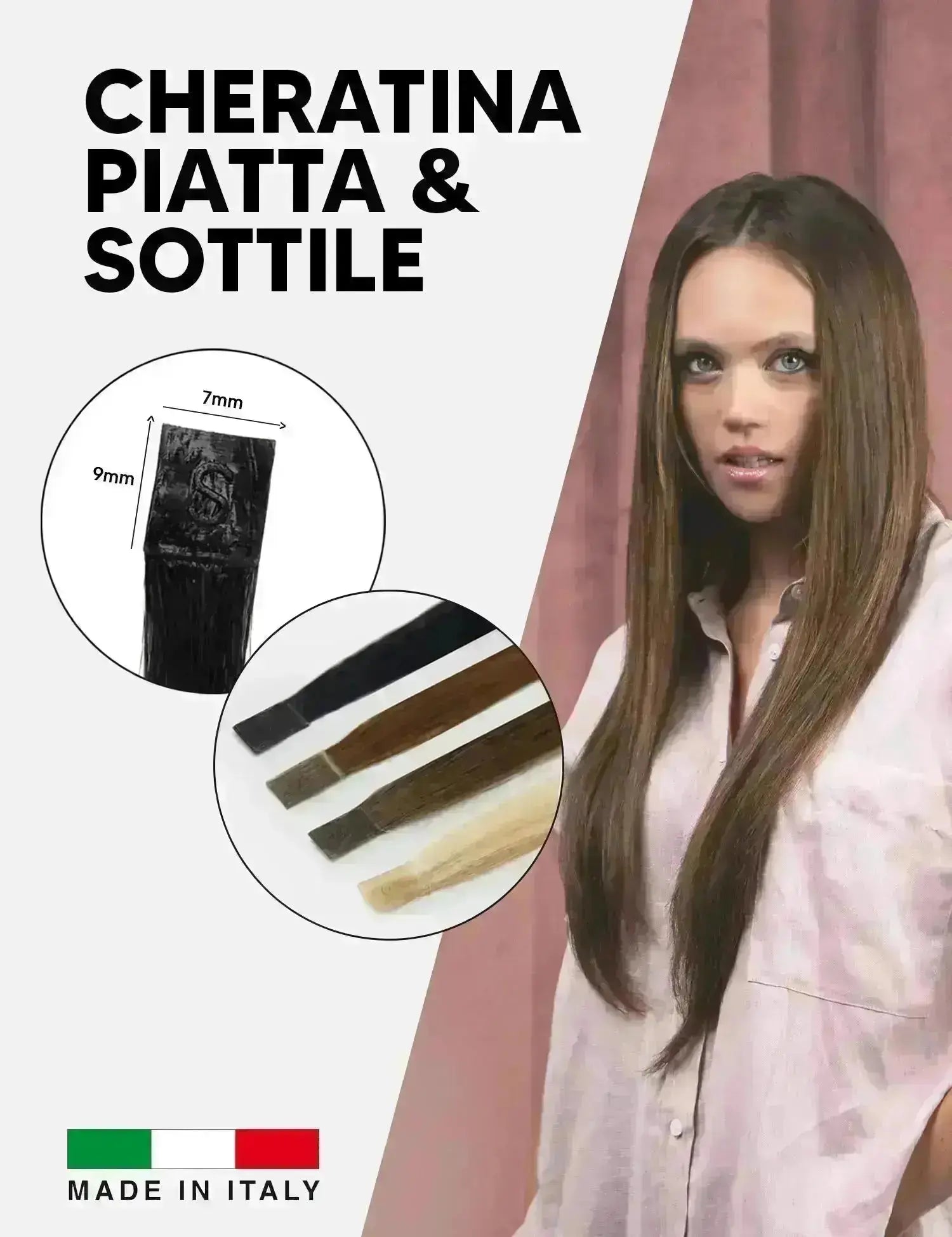Box Hair Extension Cheratina 150 Ciocche Capelli Naturali Sohair 30-35cm