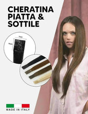 Box Hair Extension Cheratina 150 Ciocche Capelli Naturali Sohair 30-35cm