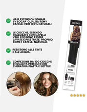 Box Hair Extension Cheratina 150 Ciocche Capelli Naturali Sohair 30-35cm