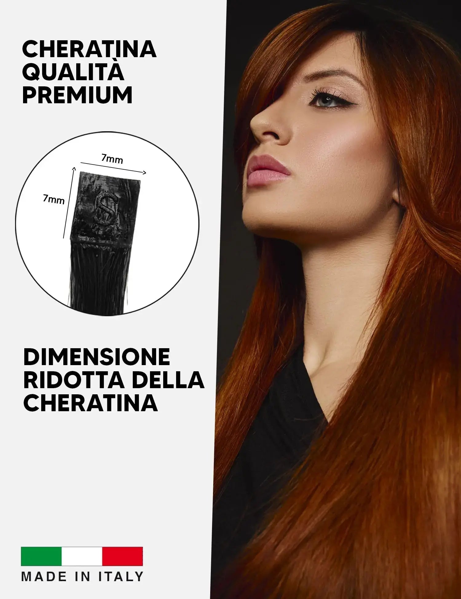 Hair Extension Cheratina Premium Capelli Naturali Sohair Lisci 50cm 0,90g  - 20 ciocche