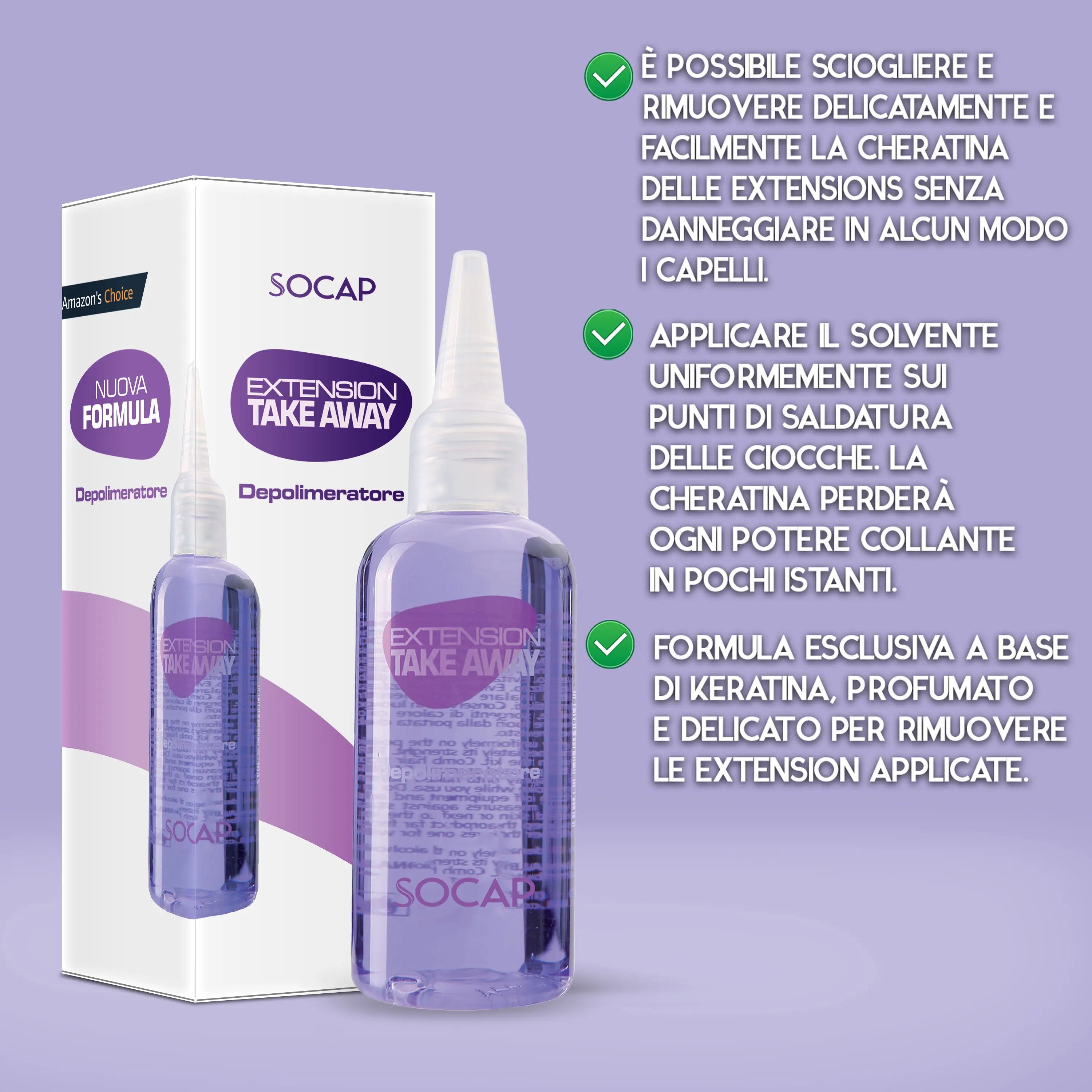 Depolimeratore Solvente Liquido Rimuovi Hair  Extension Per Ciocche con Cheratina