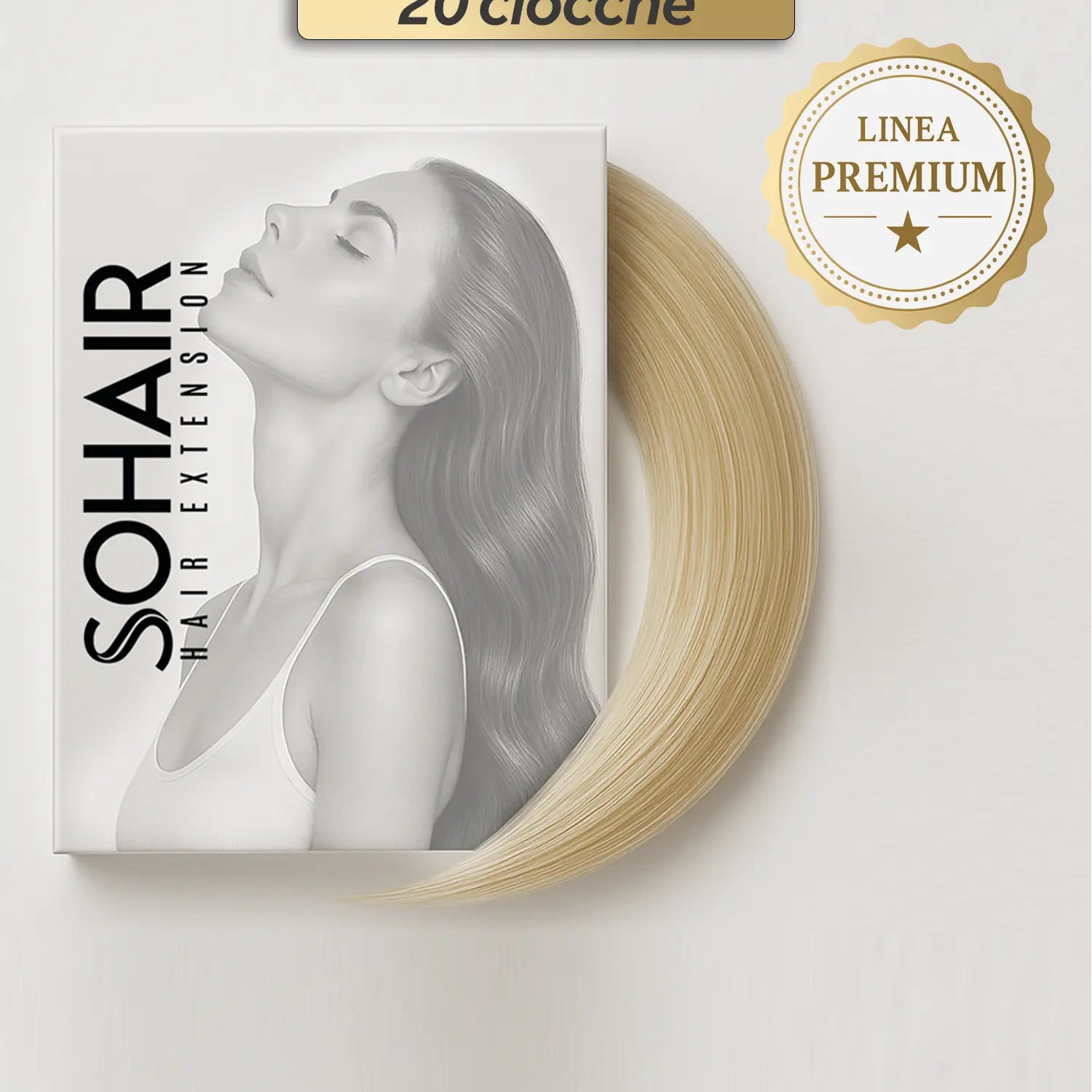 Hair Extension Cheratina Premium Capelli Naturali Sohair Lisci 50cm 0,90g  - 20 ciocche Sohair Hair Extension