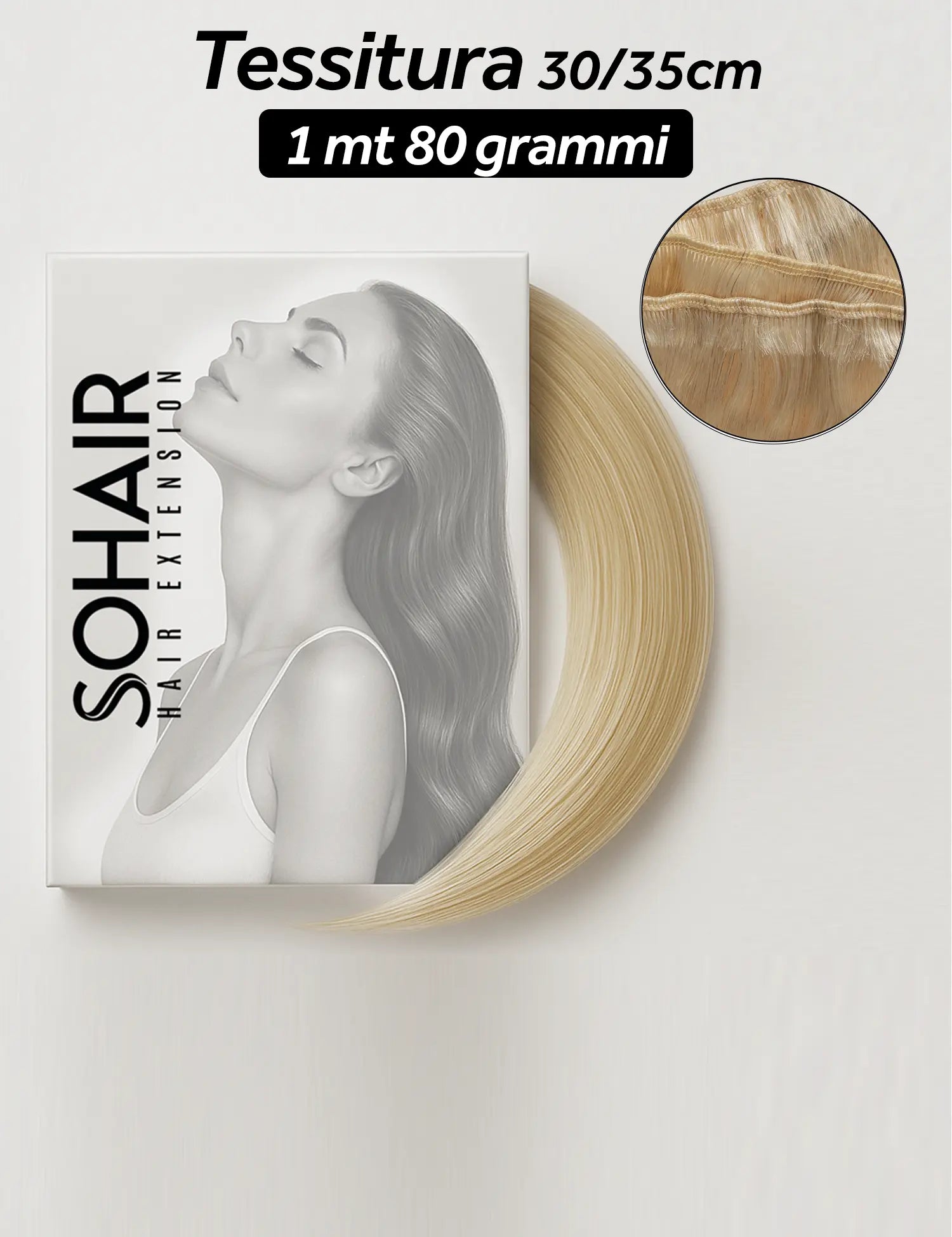 Hair Extension Capelli Tessitura CNT-C 30cm - 80g Sohair Hair Extension