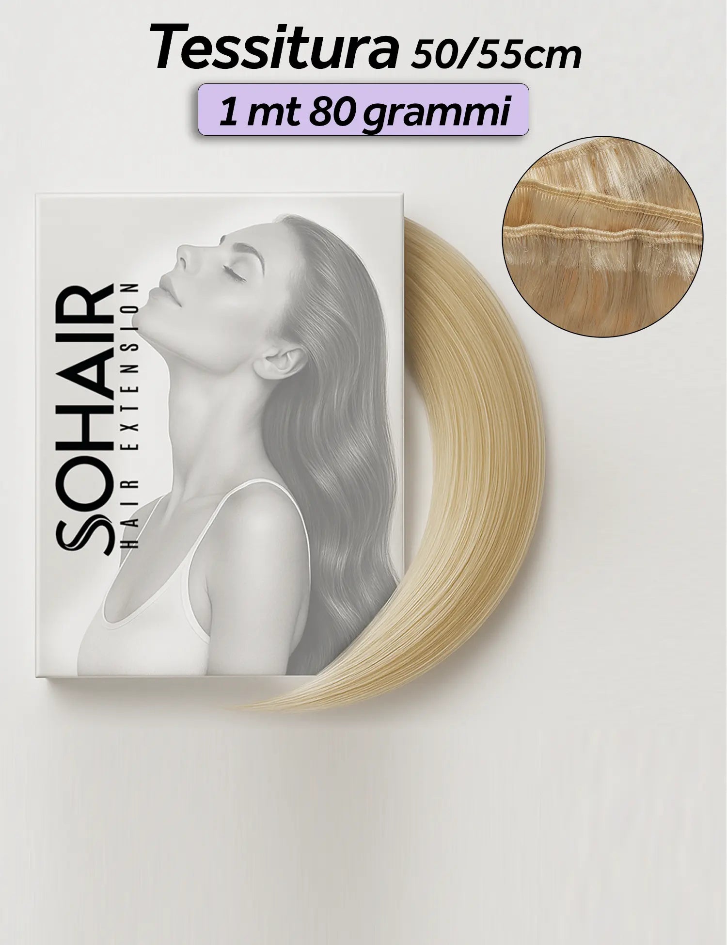 Hair Extension Capelli Tessitura CNT-L 50cm - 80g Sohair Hair Extension