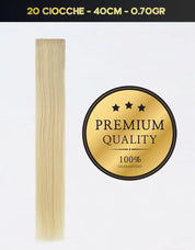 Hair Extension Cheratina Premium Capelli Naturali Sohair Lisci 40cm 0,70g  - 20 ciocche