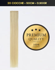 Hair Extension Cheratina Premium Capelli Naturali Sohair Lisci 50cm 0,90g  - 20 ciocche