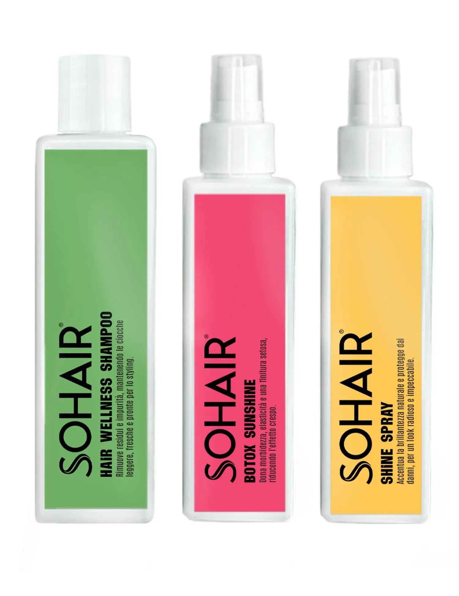 Kit Mantenimento Hair Extension Shampoo Illuminante, Maschera Spray alla Biotina e Setificante Profumato per Extension Sohair Hair Extension