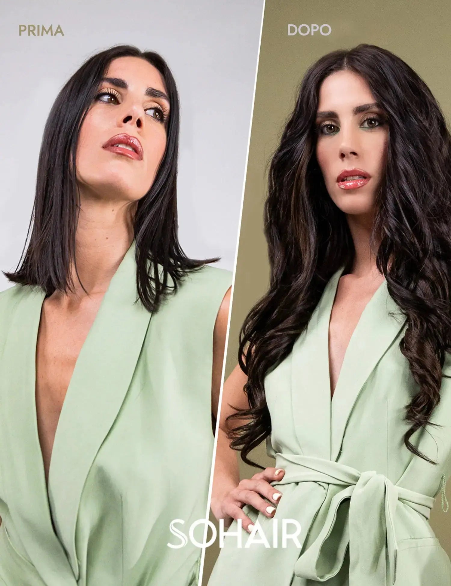 Box Hair Extension Cheratina 100 Ciocche Capelli Naturali Sohair 60-65cm